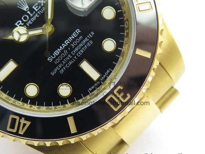 LN A2836 YG Dial Best Edition Wrapped Wrapped Bracelet Submariner Black 116618 D1F YG on 0207